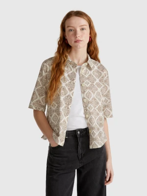 Benetton, Cropped Top, size XXS, Creamy White, Women United Colors of Benetton