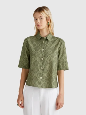 Benetton, Cropped Top, size XXS, Military Green, Women United Colors of Benetton
