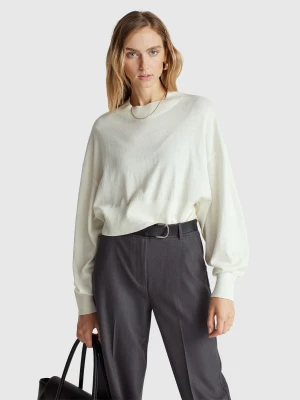 Benetton, Cropped Turtleneck Sweater, Size: XS, Creamy White, Women United Colors of Benetton