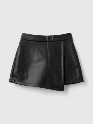 Benetton, Culottes In Imitation Leather, size 110, Black, Kids United Colors of Benetton