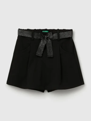 Benetton, Culottes With Belt, size XL, Black, Kids United Colors of Benetton