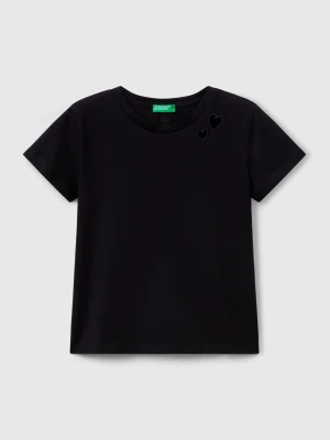 Benetton, Cut Out Motif T-shirt, size XL, Black, Kids United Colors of Benetton