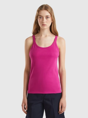 Benetton, Cyclamen Tank Top In Pure Cotton, size L, Cyclamen, Women United Colors of Benetton