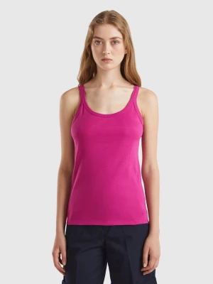 Benetton, Cyclamen Tank Top In Pure Cotton, size XS, Cyclamen, Women United Colors of Benetton