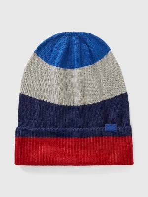 Benetton Czapka beanie w kolorze granatowo-szaro-czerwonym rozmiar: 168