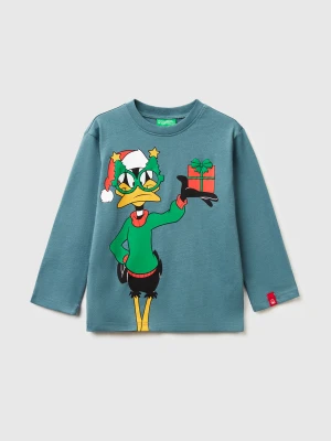 Benetton, Daffy Duck ©looney Tunes Christmas T-shirt, Size: 98, Turquoise, Kids United Colors of Benetton