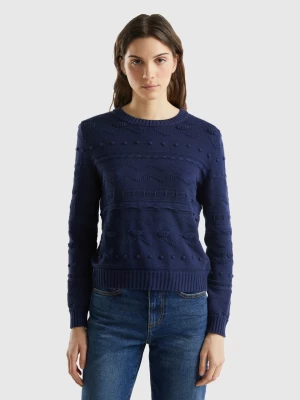 Benetton, Dark Blue Knitted Sweater, size S, Dark Blue, Women United Colors of Benetton