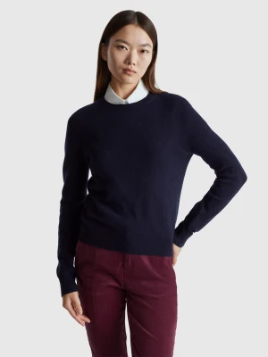 Benetton, Dark Blue Sweater In Pure Cashmere, Size: XXS, Dark Blue, Women United Colors of Benetton