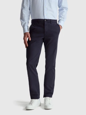 Benetton, Dark Blue Slim Fit Chinos, Size: 58, Dark Blue, Men United Colors of Benetton