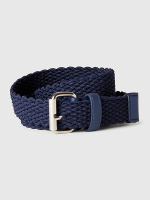 Benetton, Dark Blue Stretch Ribbon Belt, size , Dark Blue, Men United Colors of Benetton