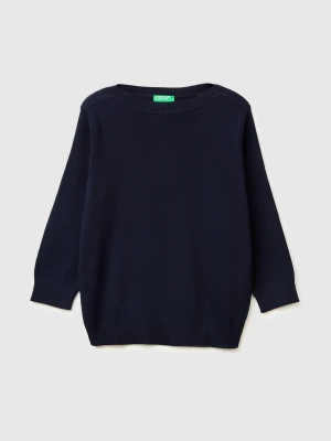 Benetton, Dark Blue Sweater With Boat Neck, Size: XS, Dark Blue, Women United Colors of Benetton