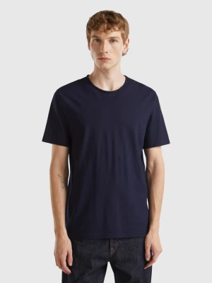 Benetton, Dark Blue T-shirt In Slub Cotton, size S, Dark Blue, Men United Colors of Benetton