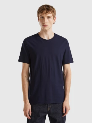 Benetton, Dark Blue T-shirt In Slub Cotton, size S, Dark Blue, Men United Colors of Benetton