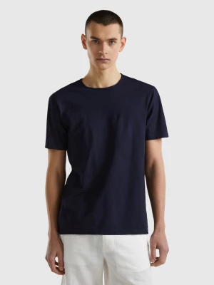 Benetton, Dark Blue T-shirt In Slub Cotton, size XS, Dark Blue, Men United Colors of Benetton
