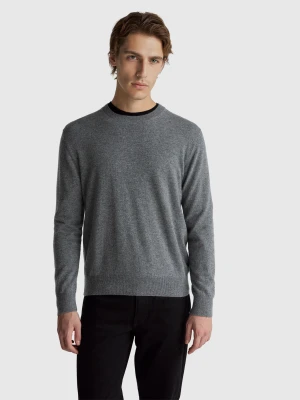 Benetton, Dark Gray Sweater In Pure Cashmere, Size: XS, Dark Gray, Men United Colors of Benetton