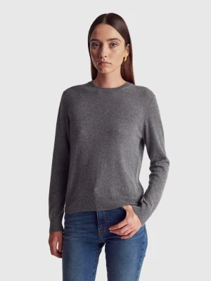Benetton, Dark Gray Sweater In Pure Cashmere, Size: XXS, Dark Gray, Women United Colors of Benetton