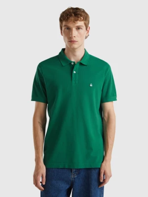Benetton, Dark Green Regular Fit Polo, size XL, Dark Green, Men United Colors of Benetton