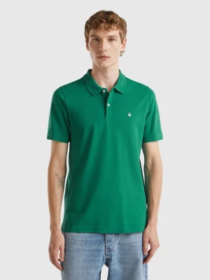 Benetton, Dark Green Slim Fit Polo, size L, Dark Green, Men United Colors of Benetton