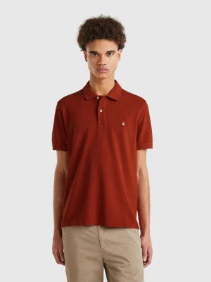 Benetton, Dark Red Regular Fit Polo, size XS, Brick Red, Men United Colors of Benetton