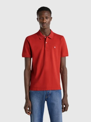 Benetton, Dark Red Slim Fit Polo, size XS, Brick Red, Men United Colors of Benetton