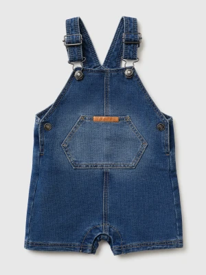 Benetton, Denim-effect Sweatshirt Overalls, Size: 82, Blue, Kids United Colors of Benetton