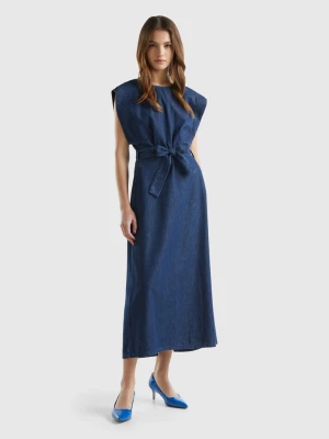 Benetton, Denim Kimono Dress, size M, Dark Blue, Women United Colors of Benetton