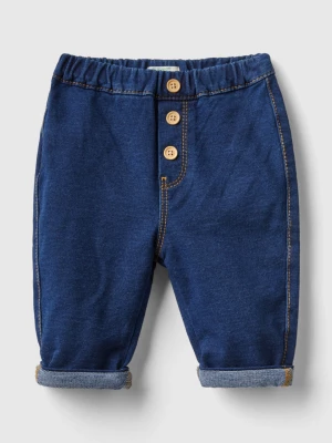 Benetton, Denim Look Baggy Fit Trousers, size 56, Dark Blue, Kids United Colors of Benetton
