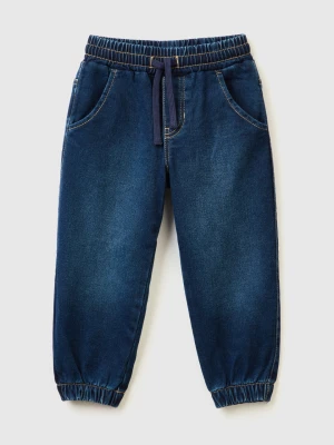 Benetton, Denim-look Sweat Joggers, size 104, Dark Blue, Kids United Colors of Benetton