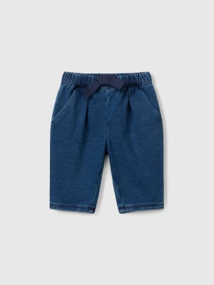 Benetton, Denim Look Trousers With Drawstring, size 82, Blue, Kids United Colors of Benetton