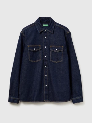 Benetton, Denim Overshirt, Size: XS, Blue, Men United Colors of Benetton