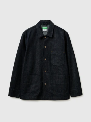 Benetton, Denim Overshirt, Size: XS, Dark Blue, Men United Colors of Benetton