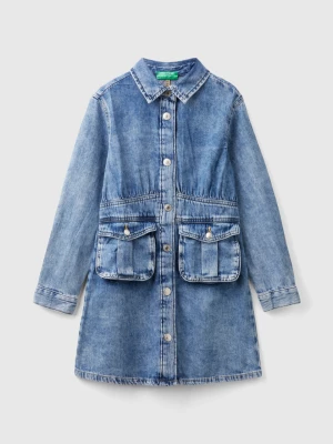 Benetton, Denim Shirt Dress, size 2XL, Blue, Kids United Colors of Benetton