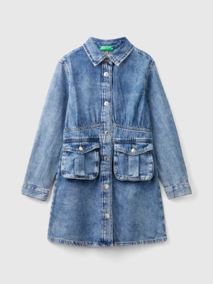 Benetton, Denim Shirt Dress, size 2XL, Blue, Kids United Colors of Benetton