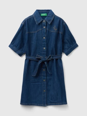 Benetton, Denim Shirt Dress, size 2XL, Dark Blue, Kids United Colors of Benetton