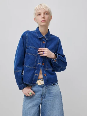 Benetton, Denim Shirt-jacket, Size: XS, Blue, Women United Colors of Benetton