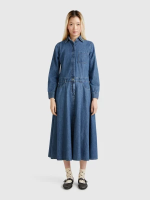 Benetton, Denim Shirtdress, size XXS, Dark Blue, Women United Colors of Benetton