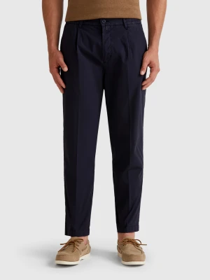 Benetton, Denim Trousers In Lightweight Cotton, size 56, Dark Blue, Men United Colors of Benetton