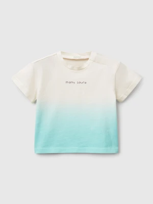 Benetton, Dip-dye T-shirt With Print, size 82, Aqua, Kids United Colors of Benetton