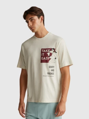 Benetton, ©disney Pluto T-shirt, Size: XL, Beige, Men United Colors of Benetton