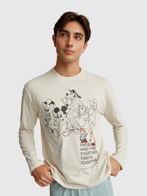 Benetton, ©disney Print T-shirt, Size: M, Beige, Men United Colors of Benetton
