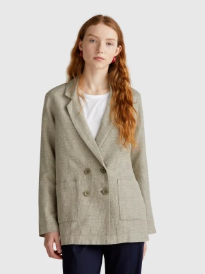 Benetton, Double-breasted Jacket In Linen Blend, size XXS, , Women United Colors of Benetton