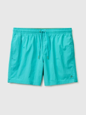Benetton, Drawstring Swim Trunks, Size: XL, Turquoise, Men United Colors of Benetton