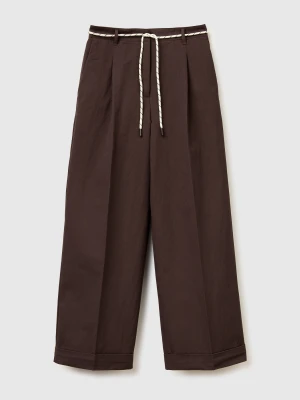Benetton, Drawstring Trousers, Brown, Women United Colors of Benetton