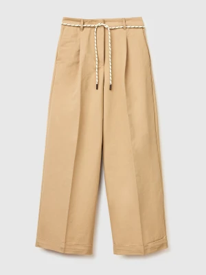 Benetton, Drawstring Trousers, Camel, Women United Colors of Benetton