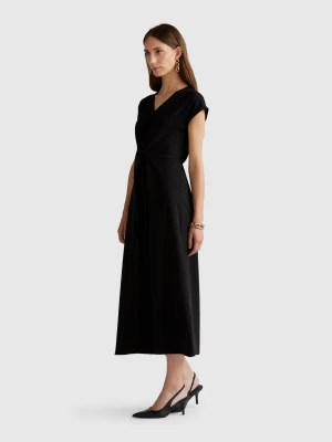 Benetton, Dress In Stretch Cotton, size XS, Black, Women United Colors of Benetton