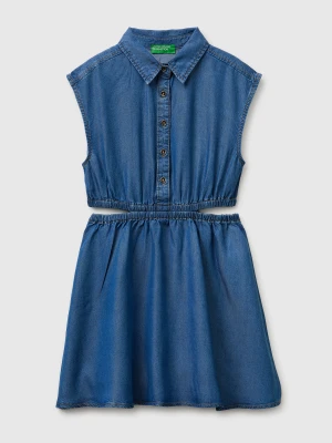 Benetton, Dress With Cut-out, Size: XL, Light Blue, Kids United Colors of Benetton
