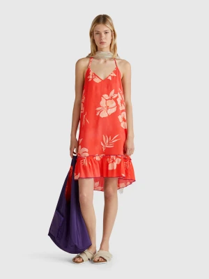 Benetton, Dress With Flower Print, Size: XS, Women United Colors of Benetton
