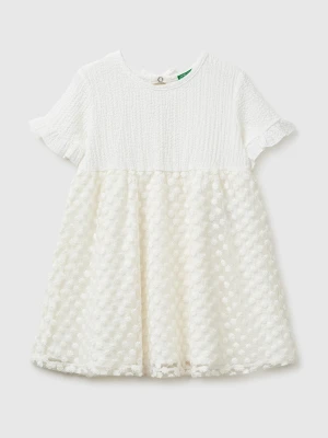 Benetton, Dress With Little Flowers, Size: 116, Creamy White, Kids United Colors of Benetton