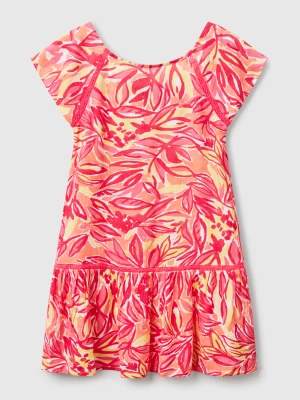 Benetton, Dress With Tropical Print, size S, Multi-color, Kids United Colors of Benetton
