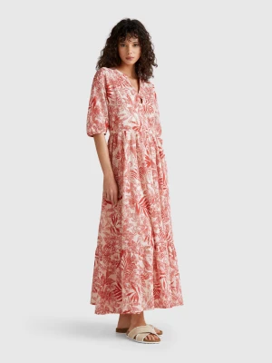 Zdjęcie produktu Benetton, Dress With Tropical Print, size XS, Strawberry, Women United Colors of Benetton